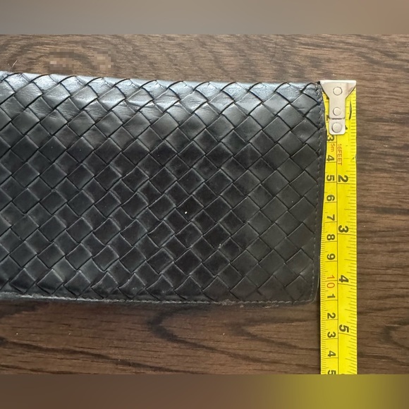Bottega Veneta Intrecciato Woven Leather Wallet Black Fold Long EUC AUTHENTIC - Picture 14 of 15